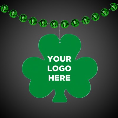 2 1/2" Green Shamrock Plastic Medallion Badge(Pad Printed)